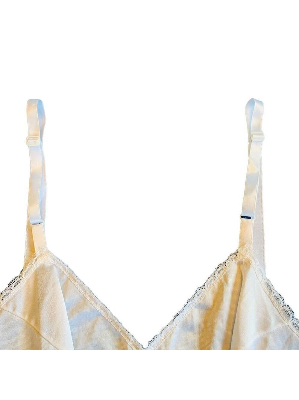 Vintage Vanity Fair Womens Nylon Camisole Top Size 34 With Lace Trim White Slip - Picture 4 of 10